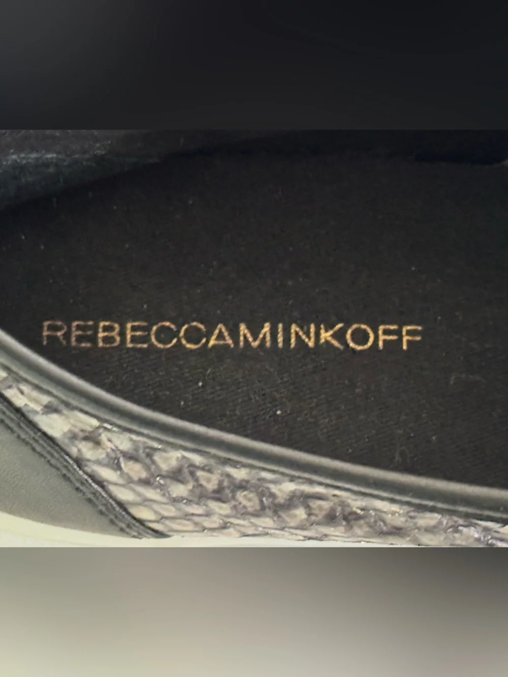 Rebecca Minkoff Eliza Metallic Snakeskin Slip On Sneakers Women’s Size 9